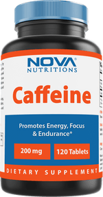 Nova Nutritions Caffeine 200 mg 120 Tablets - uncoated tablet - Nova Nutritions