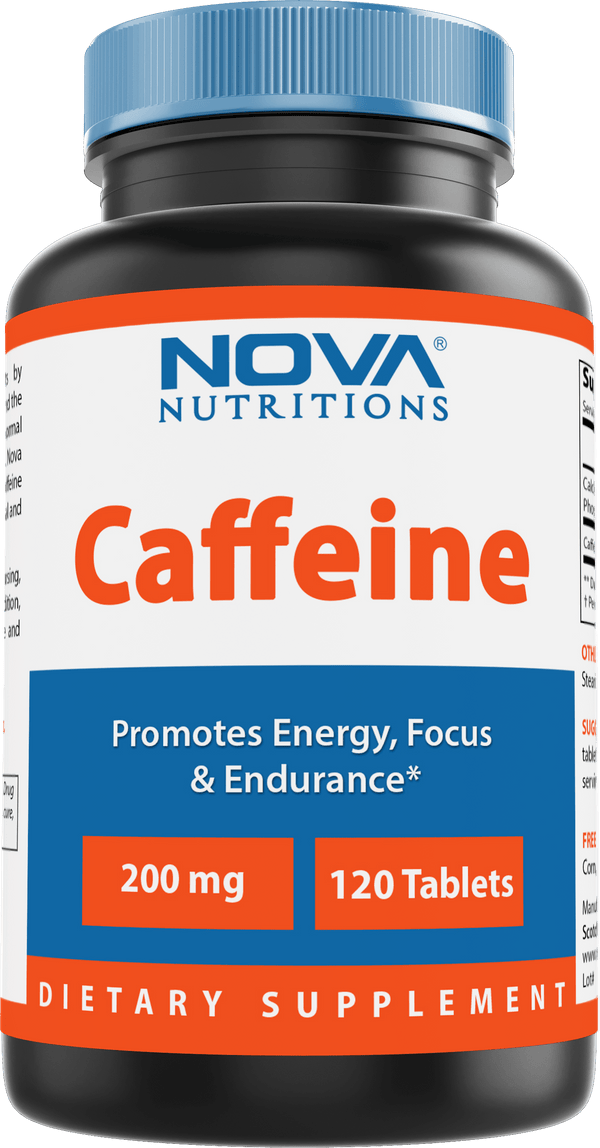 Nova Nutritions Caffeine 200 mg 120 Tablets - uncoated tablet - Nova Nutritions