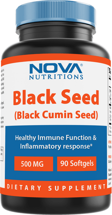 Nova Nutritions Black Seed Oil Capsules 500 mg 90 Softgels