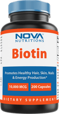 Nova Nutritions Biotin 10,000 mcg 200 Capsules