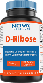 Nova Nutritions D-Ribose 700 mg Veggie Capsule - PROMOTES MUSCLE RECOVERY AND WORKOUT RECOVERY - 180 Count - Nova Nutritions