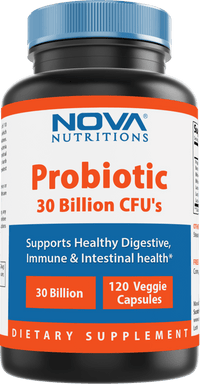 Nova Nutritions Probiotic 30 Billion SHELF STABLE 120 Veggie Capsules - Nova Nutritions