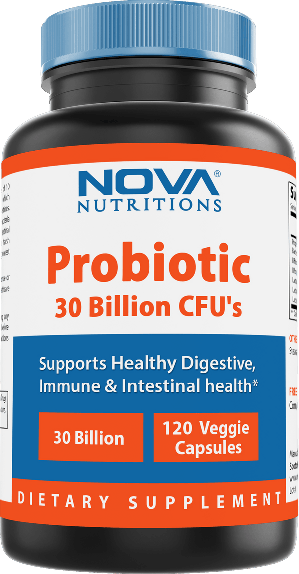 Nova Nutritions Probiotic 30 Billion SHELF STABLE 120 Veggie Capsules - Nova Nutritions