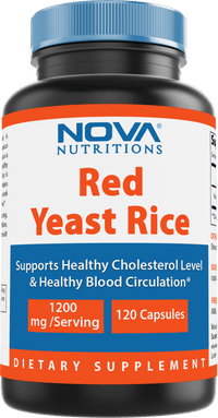 Nova Nutritions Red Yeast Rice 1200 mg. for Cholesterol Support Capsules 120 ct - Nova Nutritions