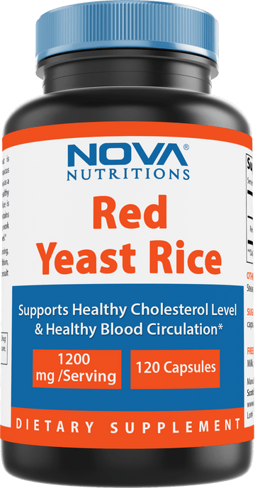 Nova Nutritions Red Yeast Rice 1200 mg. for Cholesterol Support Capsules 120 ct