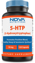 Nova Nutritions 5-HTP 50 mg 120 Capsules, 5 HTP Capsules Supports Relaxation & restful Sleep