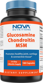 Nova Nutritions Triple Strength Glucosamine Chondroitin MSM 2600mg/Serving Capsules, Supports Healthy Joint, Cartilage and Connective Tissue - Promotes Joint Comfort & Flexibility 180 Count - Nova Nutritions