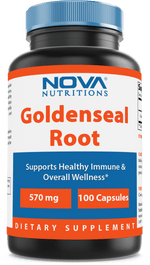Nova Nutritions Goldenseal Root 570mg (Non-GMO) Capsules, Promotes Healthy Immune & Overall Wellness, 100 Count - Nova Nutritions