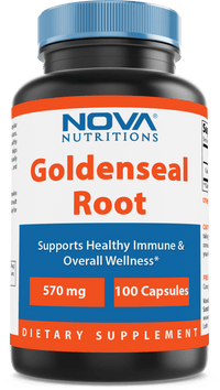 Nova Nutritions Goldenseal Root 570mg (Non-GMO) Capsules, Promotes Healthy Immune & Overall Wellness, 100 Count - Nova Nutritions