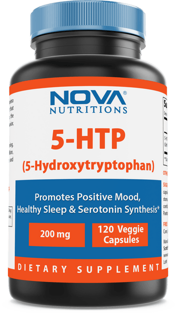 Nova Nutritions 5-HTP 200 mg 120 Veggie Capsules - 5-HTP promotes healthy sleep