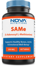 Nova Nutritions Same (S-Adenosylmethionine) 200mg - Promotes Positive Mood and Joint Comfort - (Genuine Same Supplement has Typical Smell of Naturally Occurring Sulfur in it), 60 Tablets