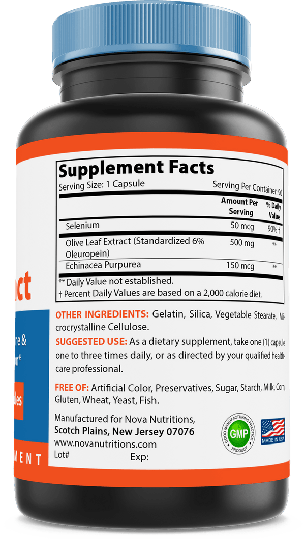 Nova Nutritions Olive Leaf Extract 700 mg 90 Capsules - Nova Nutritions
