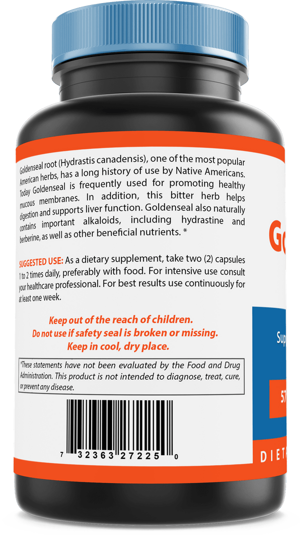 Nova Nutritions Goldenseal Root 570mg (Non-GMO) Capsules, Promotes Healthy Immune & Overall Wellness, 100 Count - Nova Nutritions