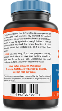Nova Nutritions Choline Bitartrate 650 mg 180 Tablets - Promotes Cognitive function - Nova Nutritions
