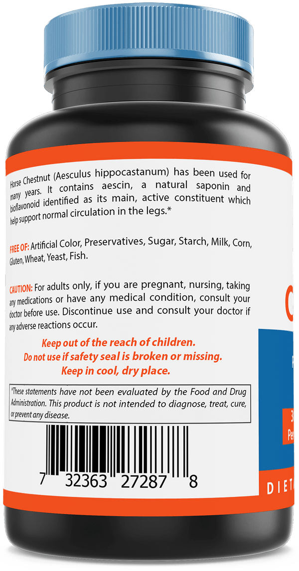 Nova Nutritions Horse Chestnut Seed Extract 300 mg (Non-GMO) Tablets Naturally Contains Aescin Which Promotes Healthy Leg Vein & Circulation 180 Count - Nova Nutritions