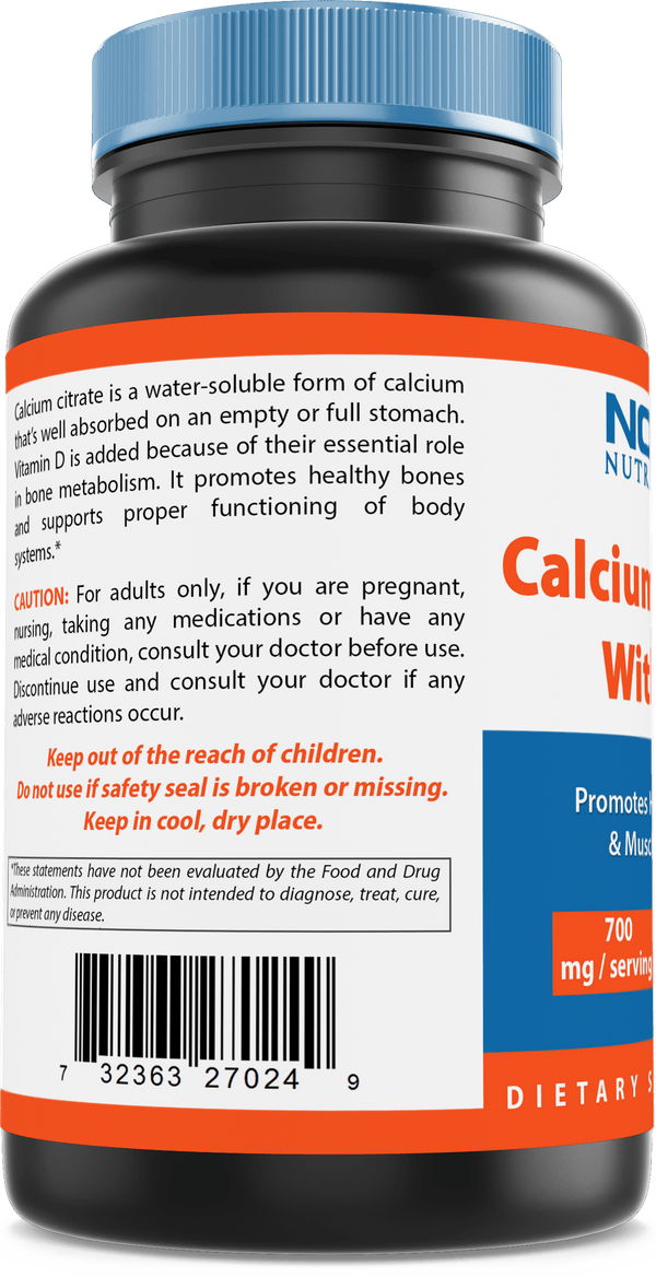 Nova Nutritions Calcium Citrate with D3 240 Tablets - Nova Nutritions