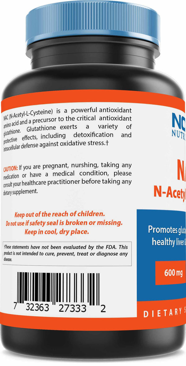 Nova Nutritions N-Acetyl L-Cysteine (NAC) 600mg - 250 Capsules