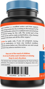 Nova Nutritions Acetyl L-Carnitine 500mg Capsules - Helps Maintain Healthy Brain Function, 120 Count - Nova Nutritions