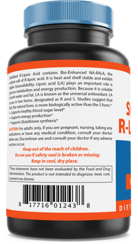 Nova Nutritions R-Lipoic Acid 100mg Veggie Capsule - R Alpha Lipoic Acid Maintains healthy blood sugar level - 60 Count - Nova Nutritions