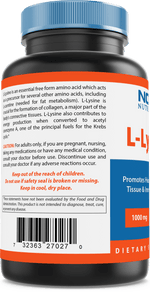 Nova Nutritions L-Lysine 1000 mg - 180 Tablets - Nova Nutritions