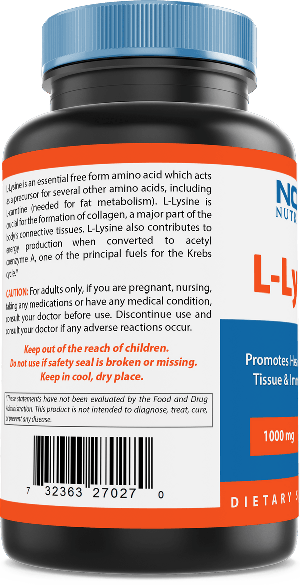 Nova Nutritions L-Lysine 1000 mg - 180 Tablets - Nova Nutritions