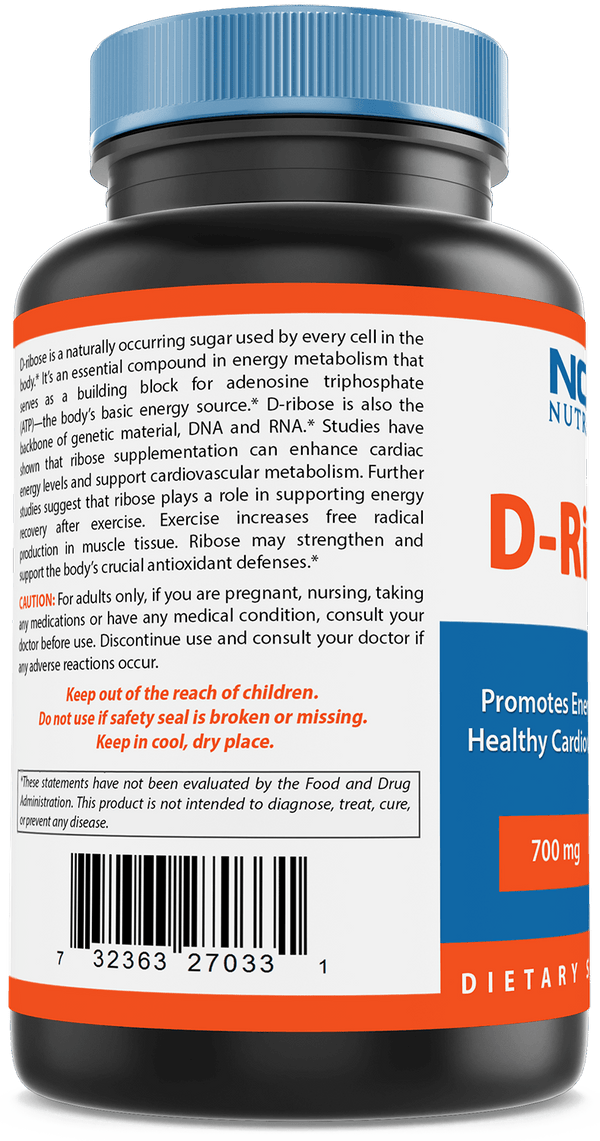 Nova Nutritions D-Ribose 700 mg Veggie Capsule - PROMOTES MUSCLE RECOVERY AND WORKOUT RECOVERY - 180 Count - Nova Nutritions